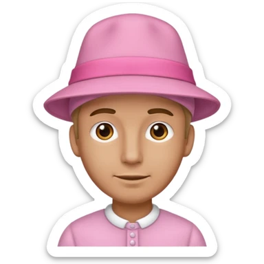 pink hatt and dress  man  sticker