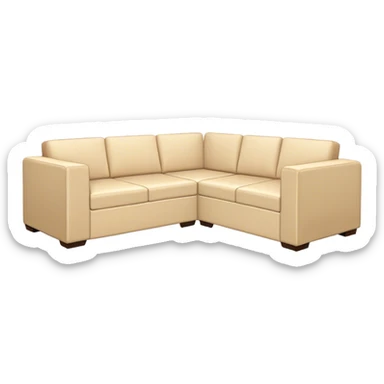 L-shaped modular beige sofa  sticker