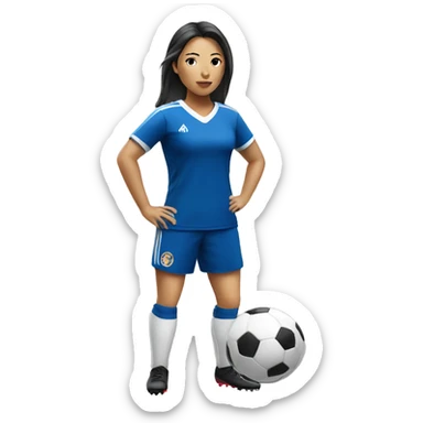 Asian American female soccer player sticker