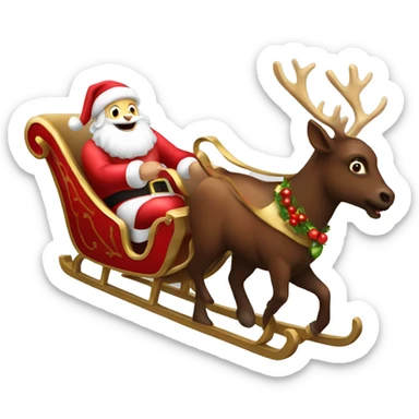Santa sleigh sticker