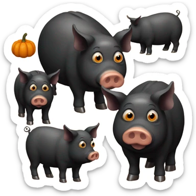 Black pig and old pumkins sticker