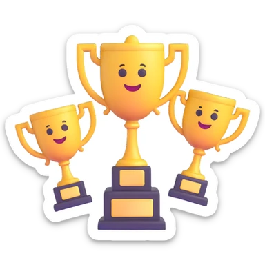 3 trophy emoji holding a trophy sticker