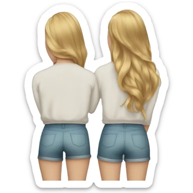 two white girls with their back turned sticker