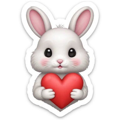 Cute Bunny heart  sticker