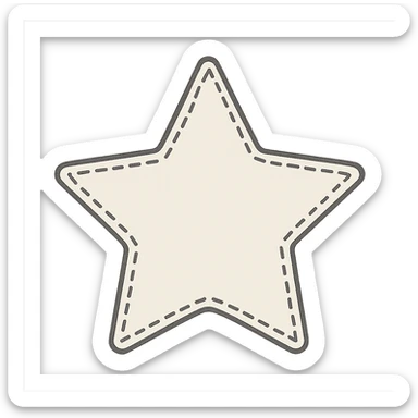 star with a stitched border sticker