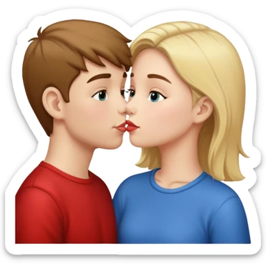 boy and girl making out sticker