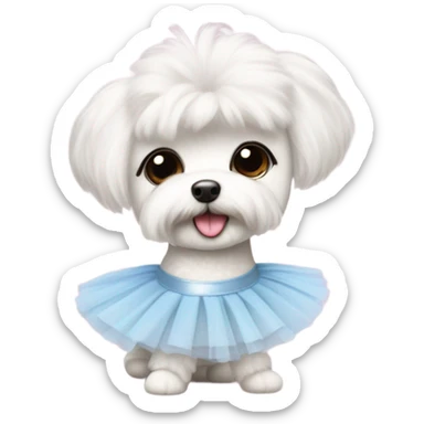 A Maltese bichon dancing ballet, who is very cute sticker