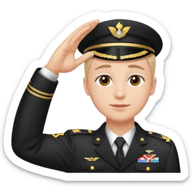 right arm on forehead saluting sticker