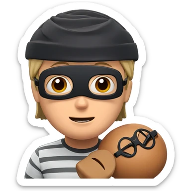 smiling boy in striped shirt sticker