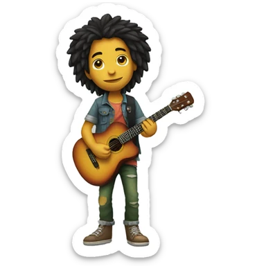 body Bob marley kid with guitar sticker