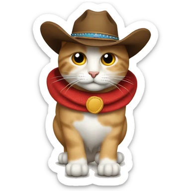 gato con sombrero de vaquero sticker