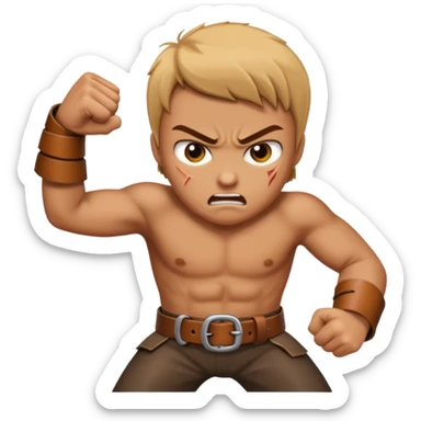 someone getting ready to hit someone with a belt sticker