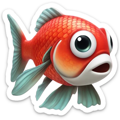 red toy fish sticker
