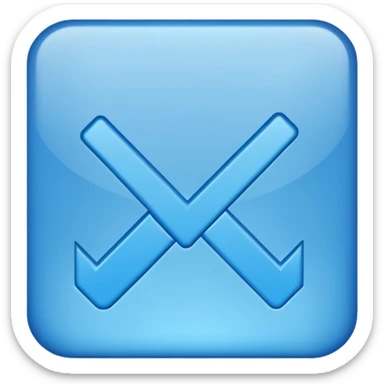 Una raya como ✔️ así pero azul y un cadrado así pero el ✔️ sea más grande sticker