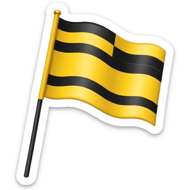 Faz uma bandeira com preto em cima e em baixo coloca amarelo mais sem o cabo de ferro que segura a bandeira, só a bandeira sem o ferro segurando a bandeira sticker