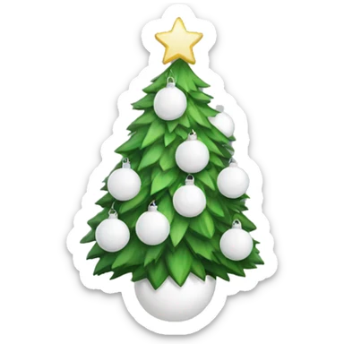 Christmas tree white baubles sticker