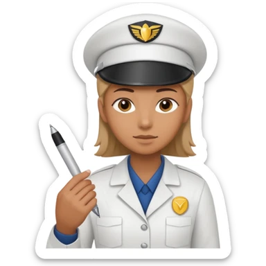 create a realistic emoji of a packaging woker with a protocol in his hand writing something down. sticker