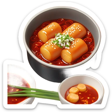 nice hot bowl of red spicy tteokbokki sticker