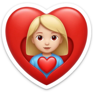 heart with a small child figure inside sticker