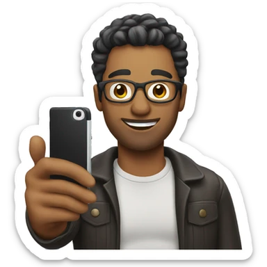 man taking a selfie sticker