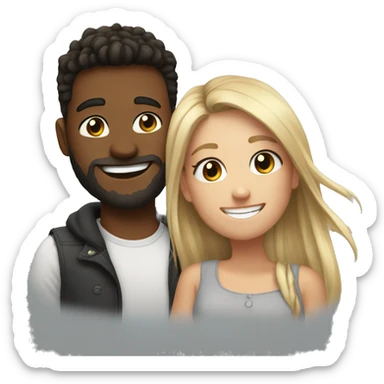 bf and gf sharing a smile sticker