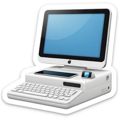 crear un emoji, que sea para proyeectos tanto empresarial como redes sociales, quiero un ordenador y una camara en la misma imagen y que sea aesthetic sticker