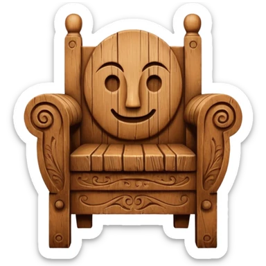 Chair with face sticker