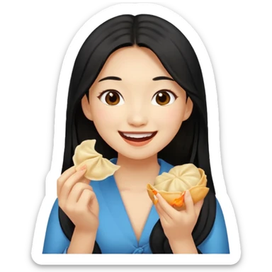 dumpling ginger woman long hair sticker