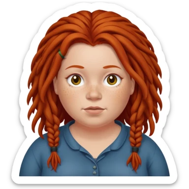 fat redhead woman with dreadlocked hair sticker