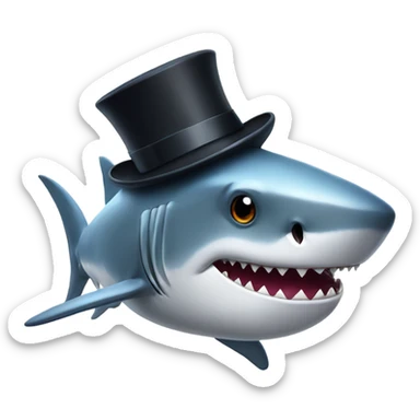 Shark with a top hat sticker