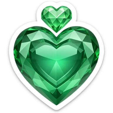 green crystal heart sticker