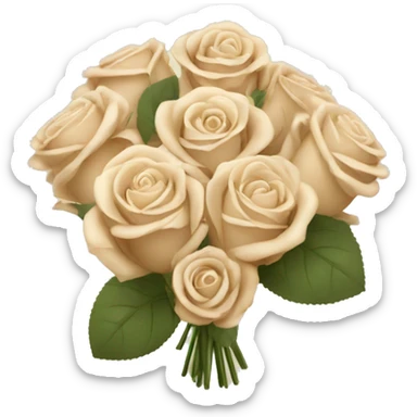 Beige roses bouquet  sticker