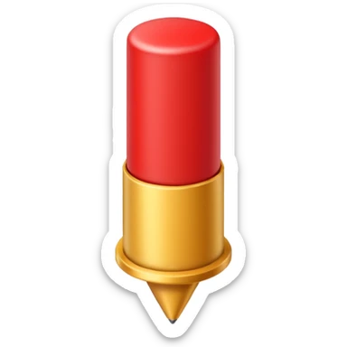 red pushpin with sharp metal tip sticker