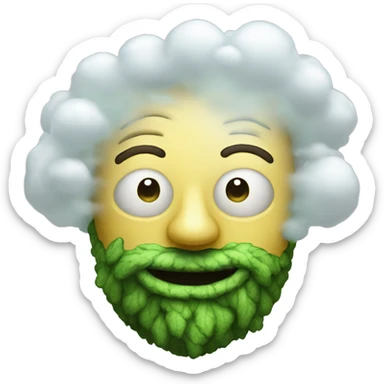 420 Person beakerbong face portrait beakerbong clouds sticker