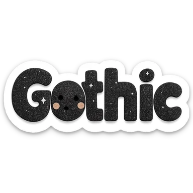 Add sparkling glitter and shimmer to the black text, keep the 3D paper-craft effect, kawaii style, no outline, transparent background. sticker