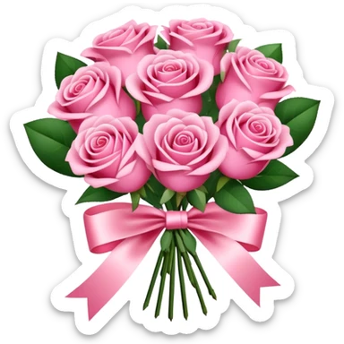 pink valentine bouquet sticker