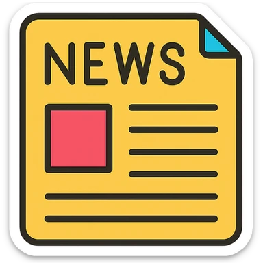 A paper sheet with word NEWS on it sticker