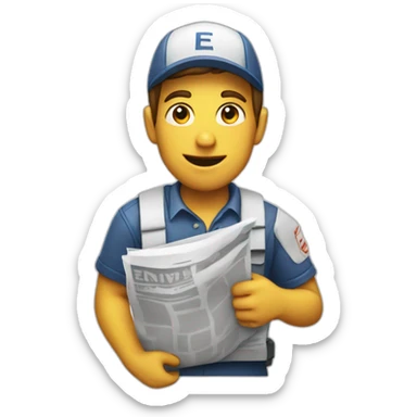 newspaper delivery boy sticker