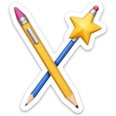 Crayon de papier baguette magique  sticker