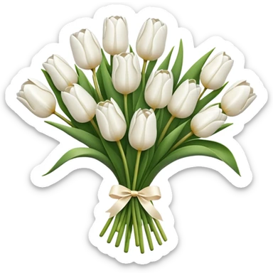 white tulip bouquet sticker