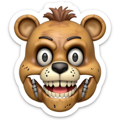 The head of Freddy Fazbear of five nights at Freddy sticker