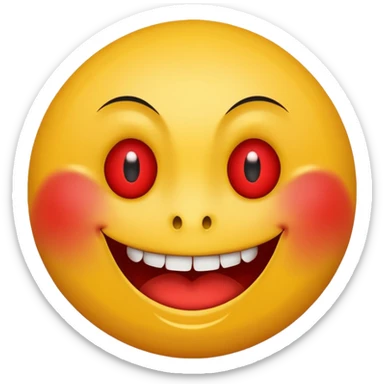 Insane smiley face who’s greedy and has red tired eyes evil  sticker