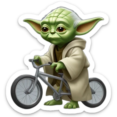 Master yoda montando bicicleta sticker