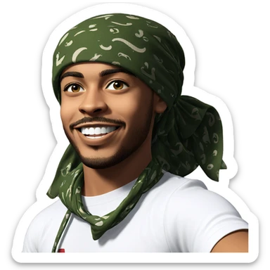 smiling boy with bandana sticker