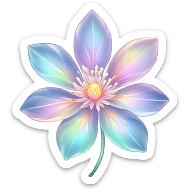Pastel iridescent transparent luminescent flower sticker