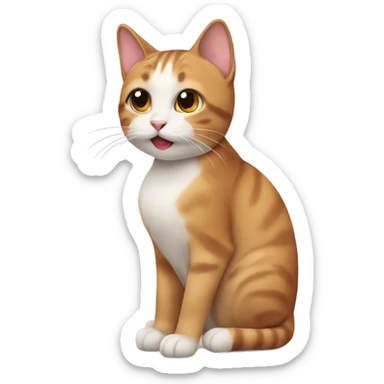a cat learning English  sticker