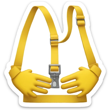 yellow hands attached to belt sticker