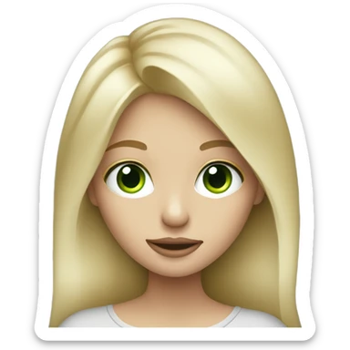 Blondie girl with green eyes holding grey iPad  sticker
