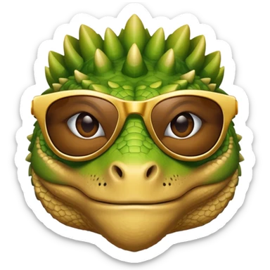 rich capitalist iguana king gold sunglasses sticker