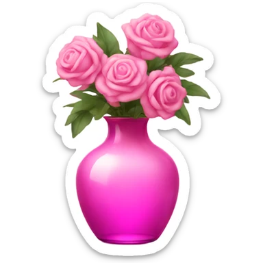 Pink glass vase sticker